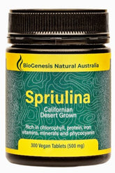 BioGenesis Natural Australia Spirulina Californian Desert Grown 300 Tablets